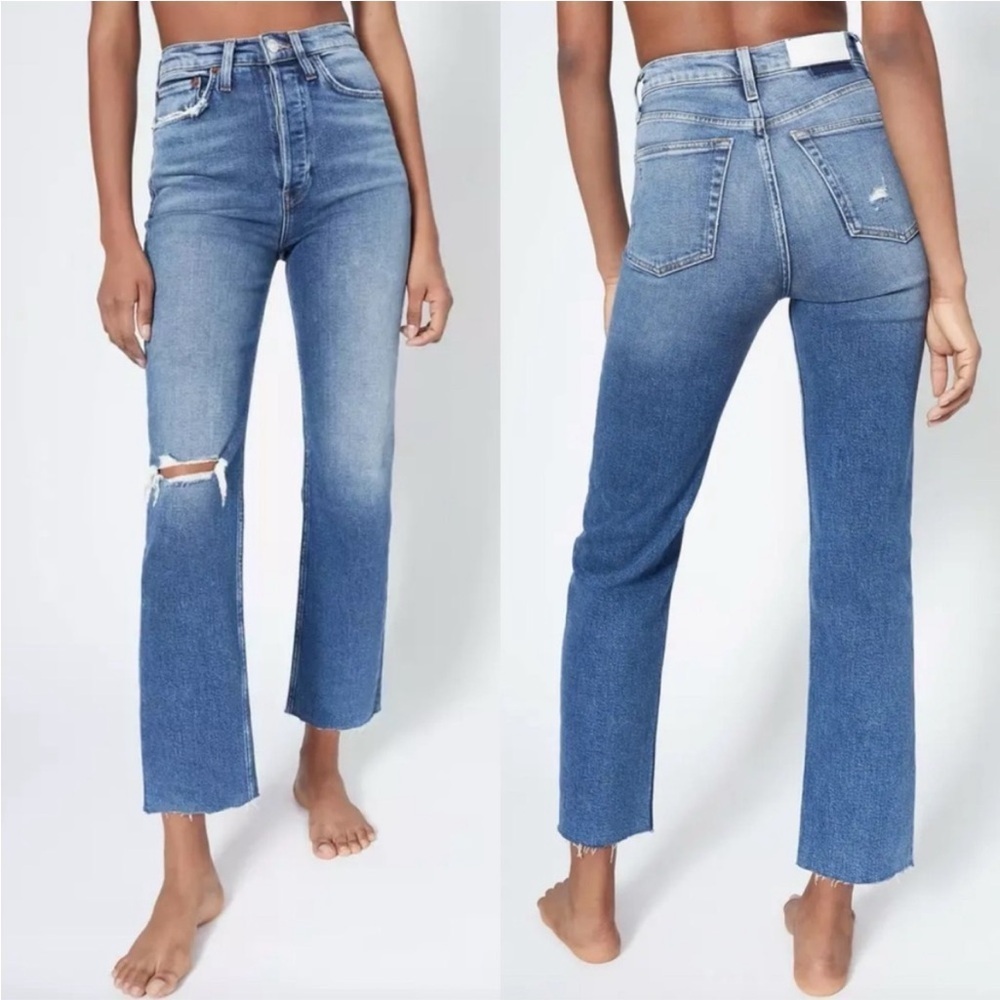 RE/DONE 70s Ultra High Rise Stove Pipe Jeans